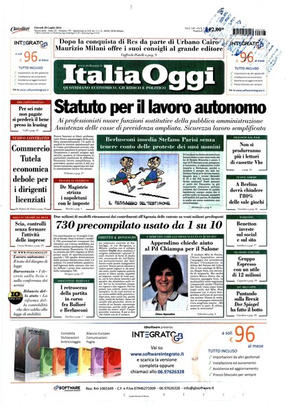 Italia oggi : quotidiano di economia finanza e politica